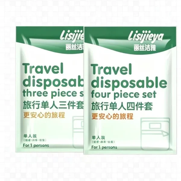 SMS Disposable Bedding Set – Bed Sheet, Duvet Cover & Pillowcase for Hotels, B&Bs and Travel Vacuum-packed SMS disposable bedding set with bed sheet, duvet cover and pillowcase for hotels, B&Bs and travel