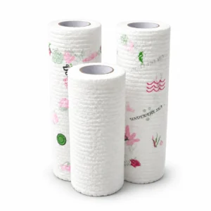 Lisora printed & plain white PP nonwoven roll kitchen cleaning wipes