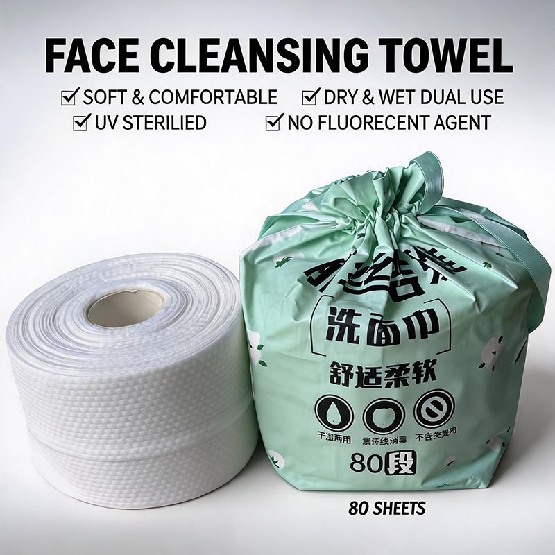 All plant fiber disposable roll facial towels, soft absorbent rolling face cloth for facial cleaning, OEM ODM customizable