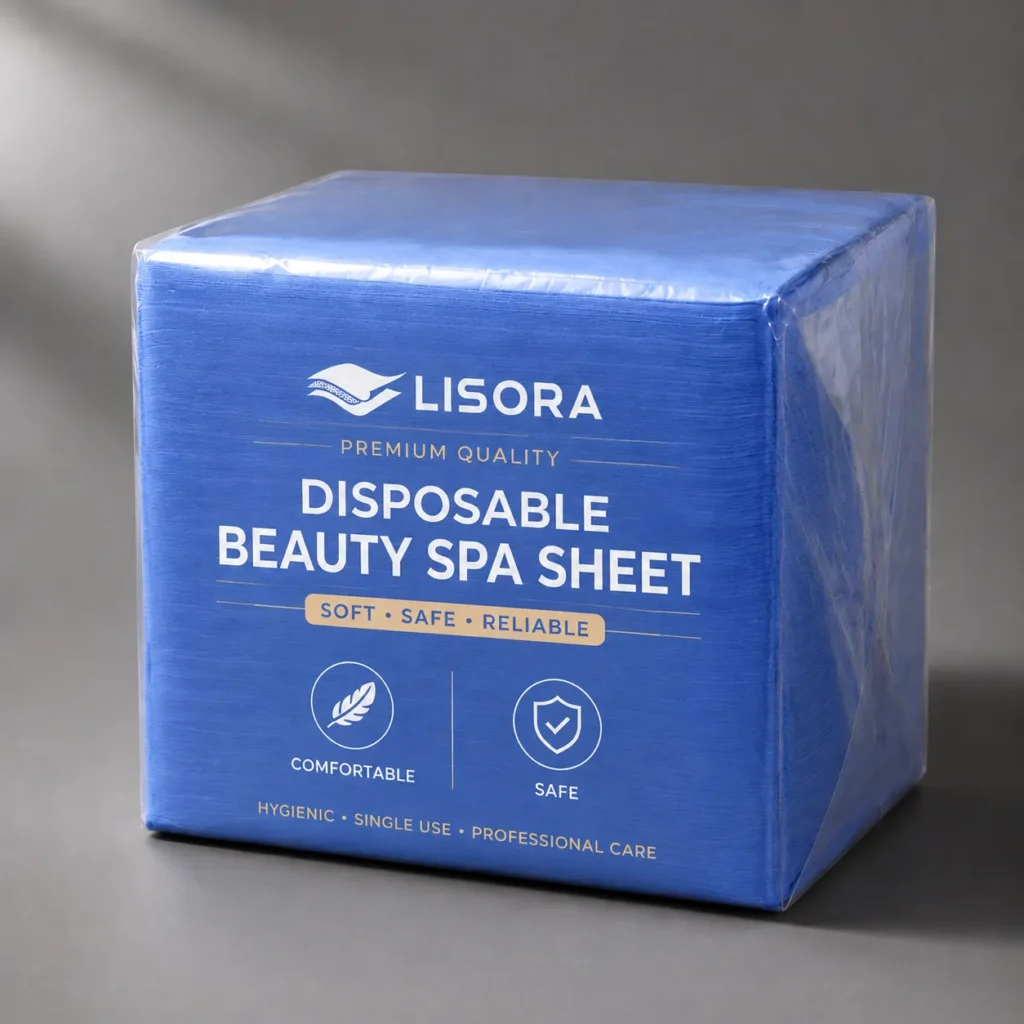 Blue SMS non-woven disposable bed sheet for beauty spa salon