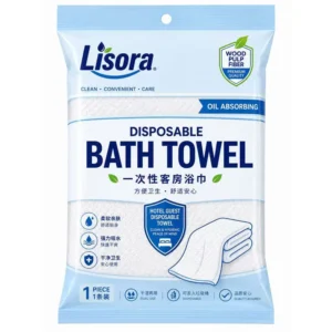 Lisora individually packed disposable nonwoven bath towel for hotel, salon and travel
