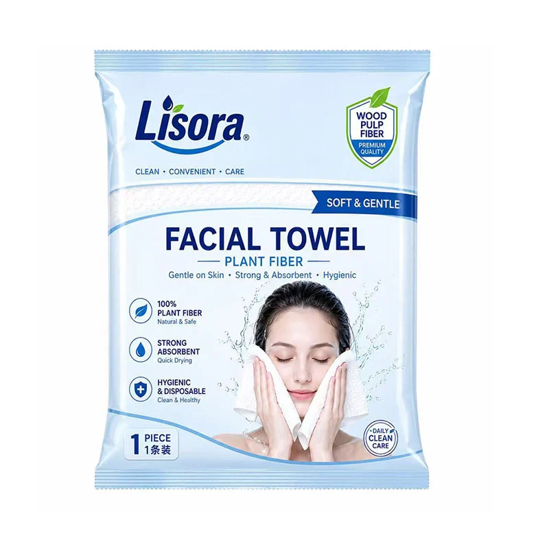 Lisora individually packed disposable nonwoven facial towel for hotel, salon and travel