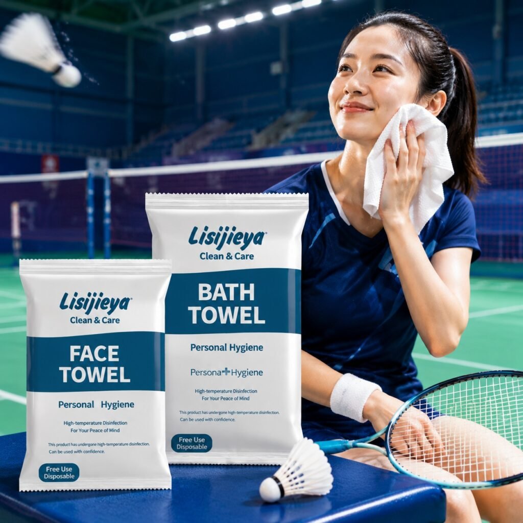 Plant fiber disposable non-woven towel and bath towel set