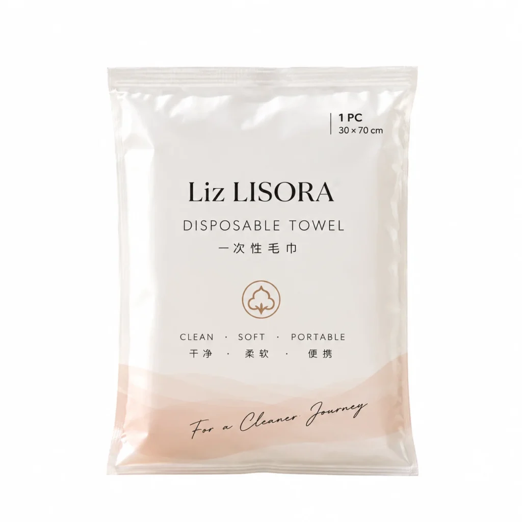 Lisora individually packed disposable nonwoven facial towel for hotel, salon and travel