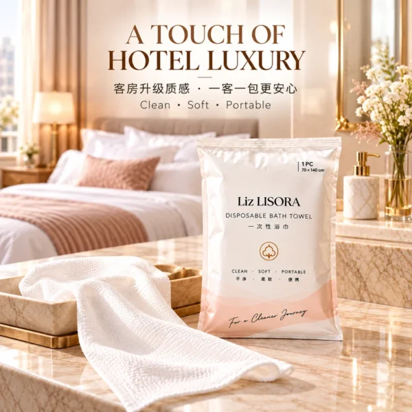 2026-10-02 Lisora disposable bath towel, hotel bedroom scene