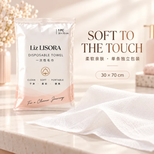 Lisora disposable towel individual package, size 30×70cm
