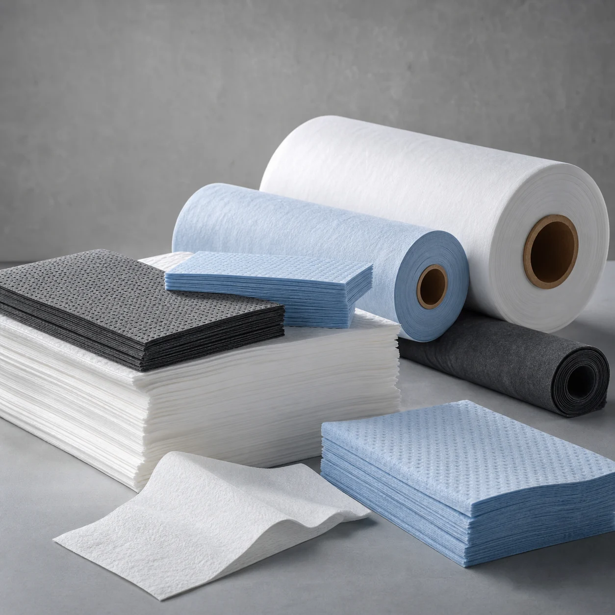 Non-woven fabric rolls and converted sheets